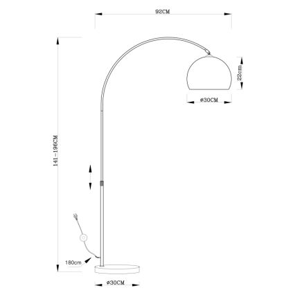 Globo - Lampa podłogowa 1xE27/40W/230V