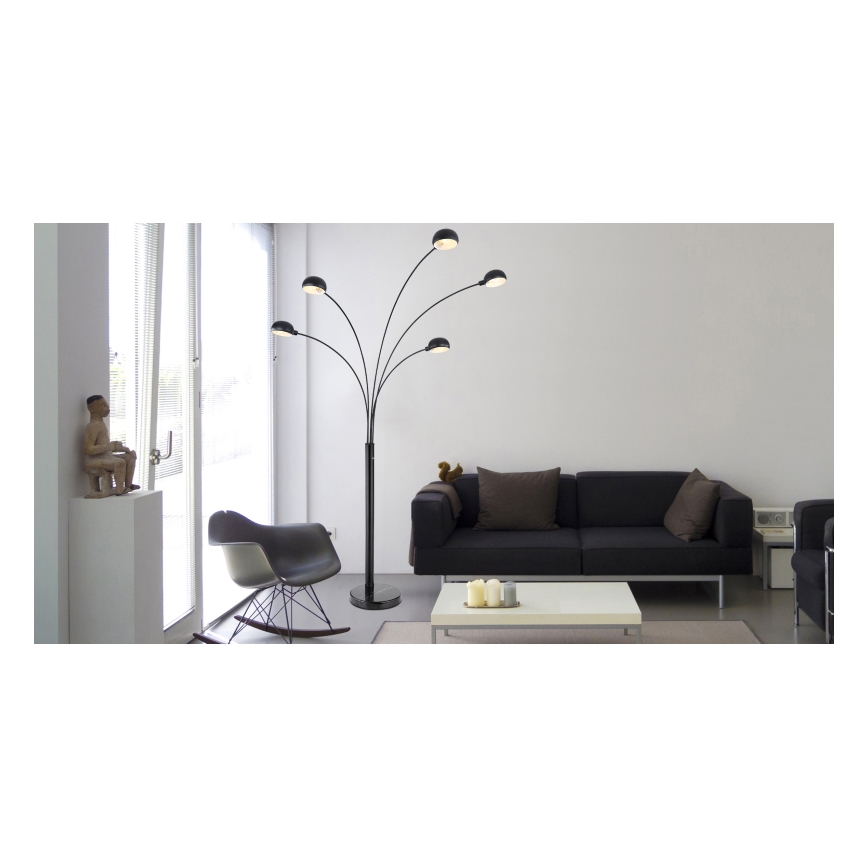 Globo - Lampa podłogowa 5xE14/40W/230V czarny