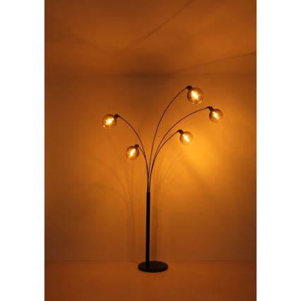 Globo - Lampa podłogowa 5xE27/40W/230V dymny