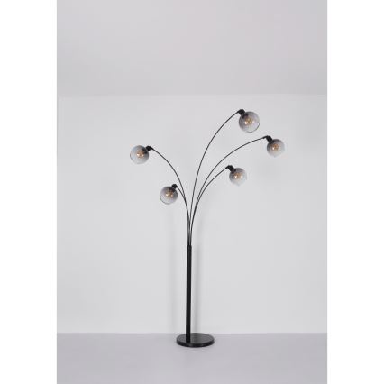 Globo - Lampa podłogowa 5xE27/40W/230V dymny