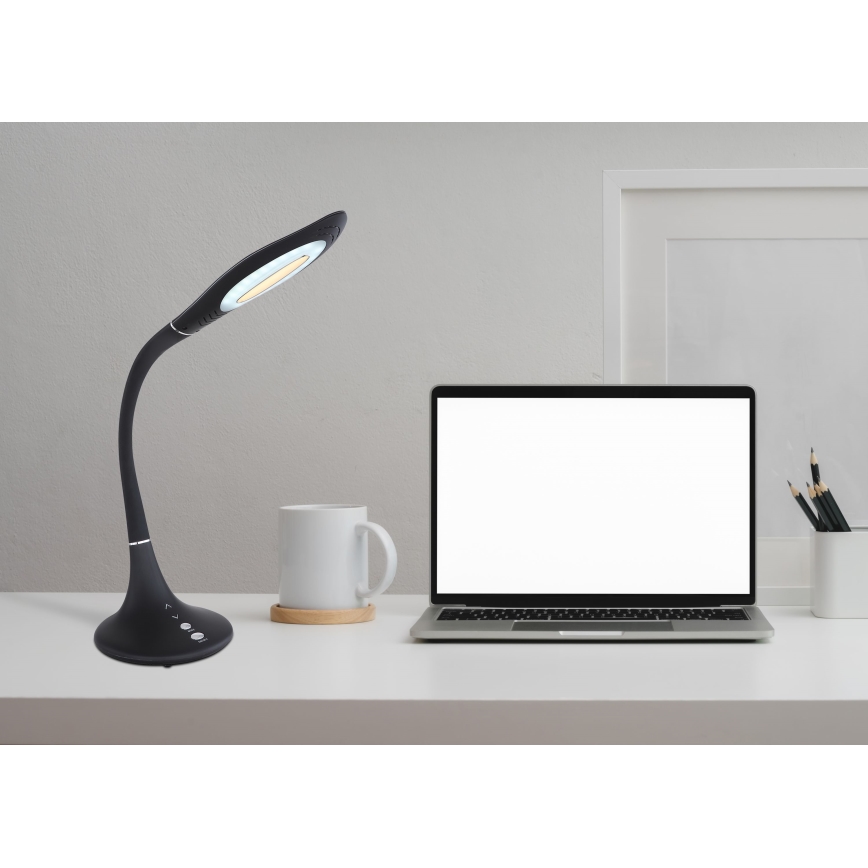 Globo - LED Ściemnialna dotykowa elastyczna lampa stołowa LED/9W/230V 3000/4500/6500K czarna