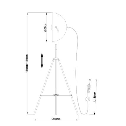 Globo - Lampa podłogowa 1xE27/60W/230V