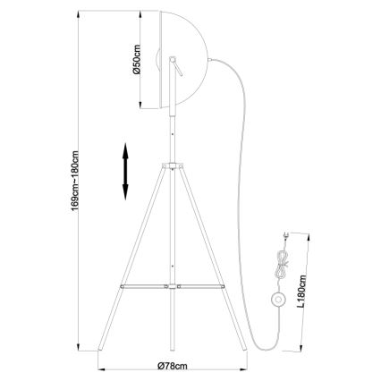 Globo - Lampa podłogowa 1xE27/60W/230V