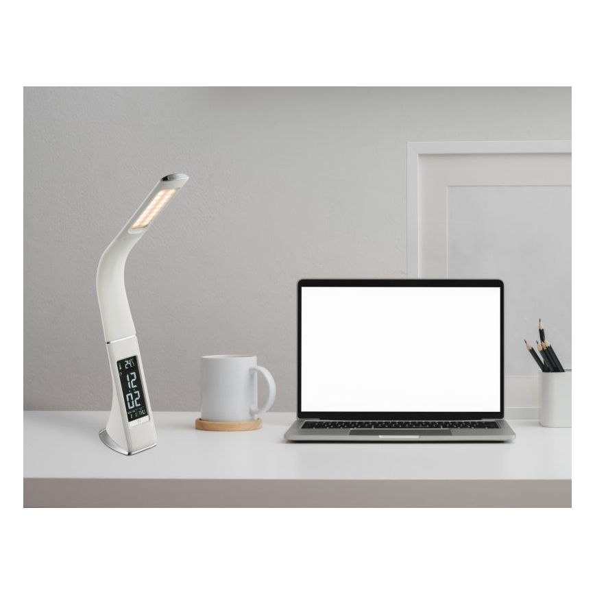Globo - LED ściemnialna dotykowa lampka biurkowa z wyświetlaczem LED/6,5W/230V 3000/4500/5800K biała