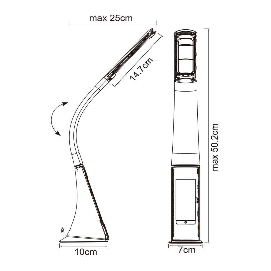 Globo - LED ściemnialna dotykowa lampka biurkowa z wyświetlaczem LED/6,5W/230V 3000/4500/5800K biała
