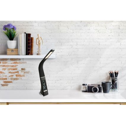 Globo - ściemniana dotykowa lampka biurkowa z wyświetlaczem LED/6,5W/230V 3000/4500/5800K czarna