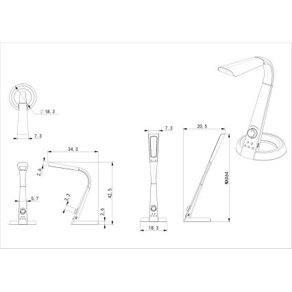 Globo - LED RGB Ściemnialna lampa stołowa LED/8W/230V + LED/2W