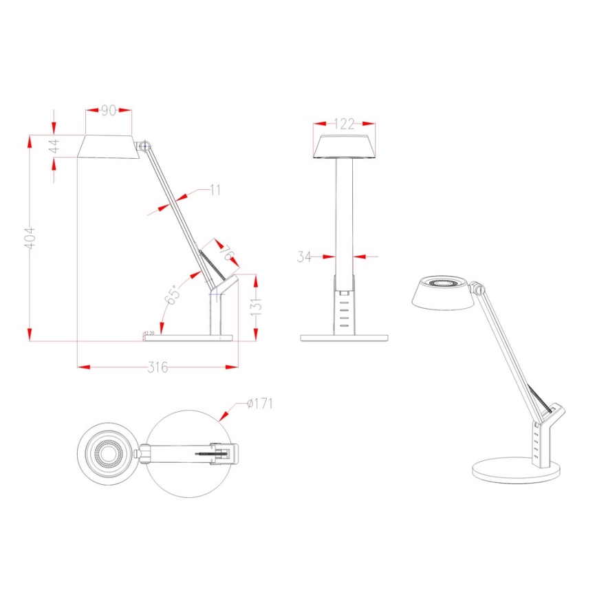 Globo - LED Ściemniana lampa stołowa LED/8W/230V