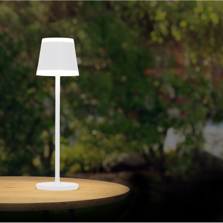 Globo - LED Ściemnialna akumulatorowa dotykowa lampa stołowa LED/4,6W/230V 1800 mAh USB IP54 biała