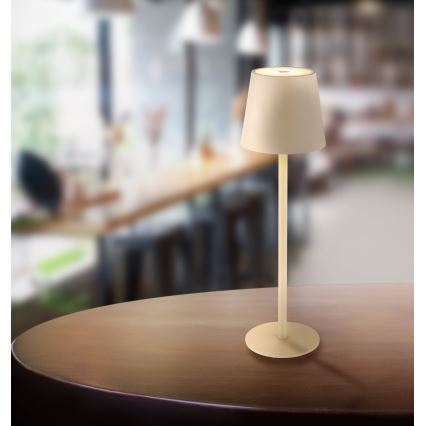 Globo - LED Ściemnialna dotykowa zewnętrzny lampa LED/3W/3,7V IP44 1800 mAh USB beżowy