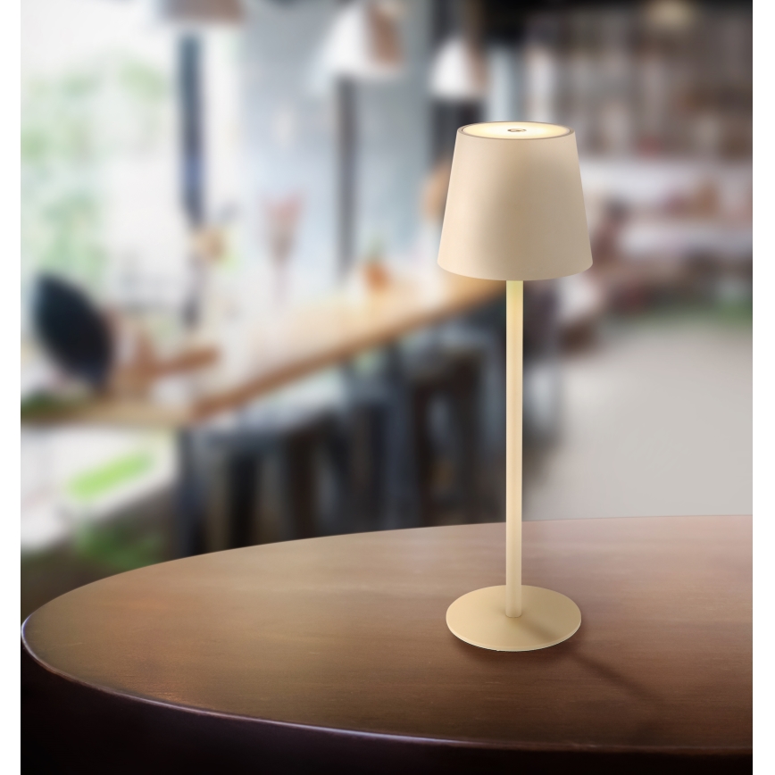 Globo - LED Ściemnialna dotykowa zewnętrzny lampa LED/3W/3,7V IP44 1800 mAh USB beżowy