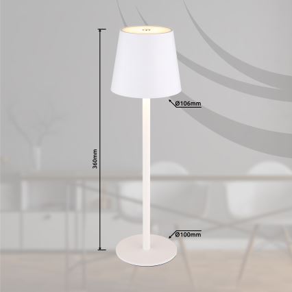 Globo - LED Ściemnialna dotykowa zewnętrzny lampa LED/3W/3,7V IP44 1800 mAh USB biały