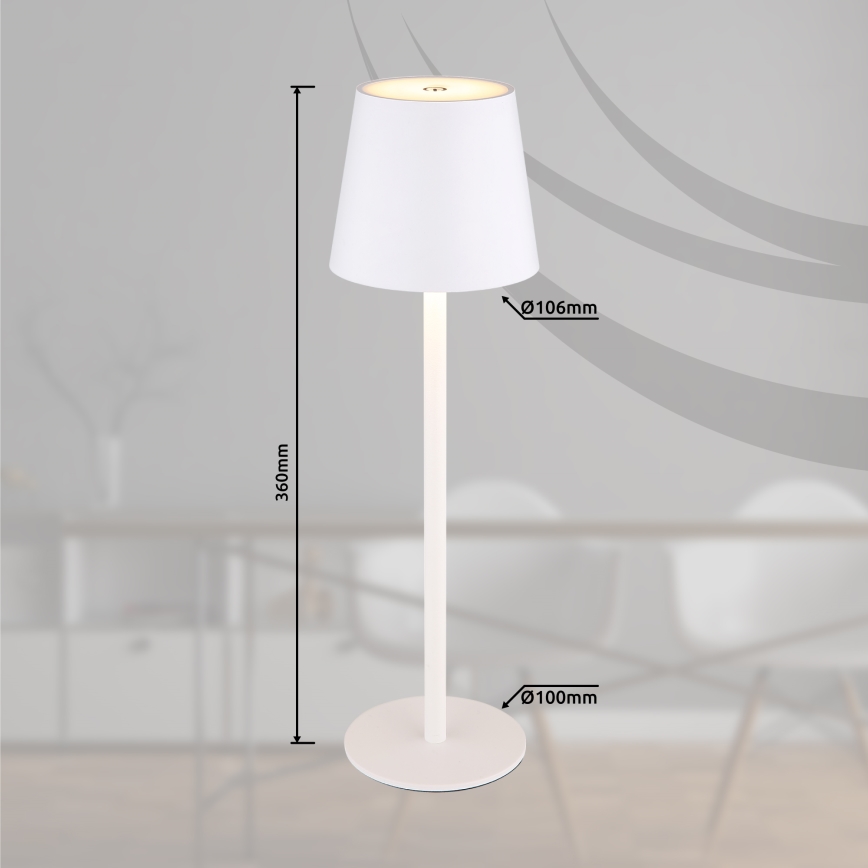 Globo - LED Ściemnialna dotykowa zewnętrzny lampa LED/3W/3,7V IP44 1800 mAh USB biały