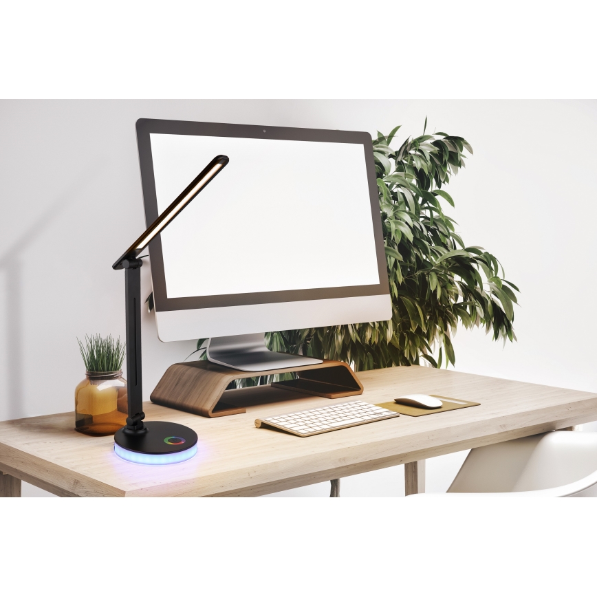 Globo - LED RGBW Ściemnialna dotykowa lampa stołowa LED/5W/230V + LED/2W 2700K/4000K/6500K czarny