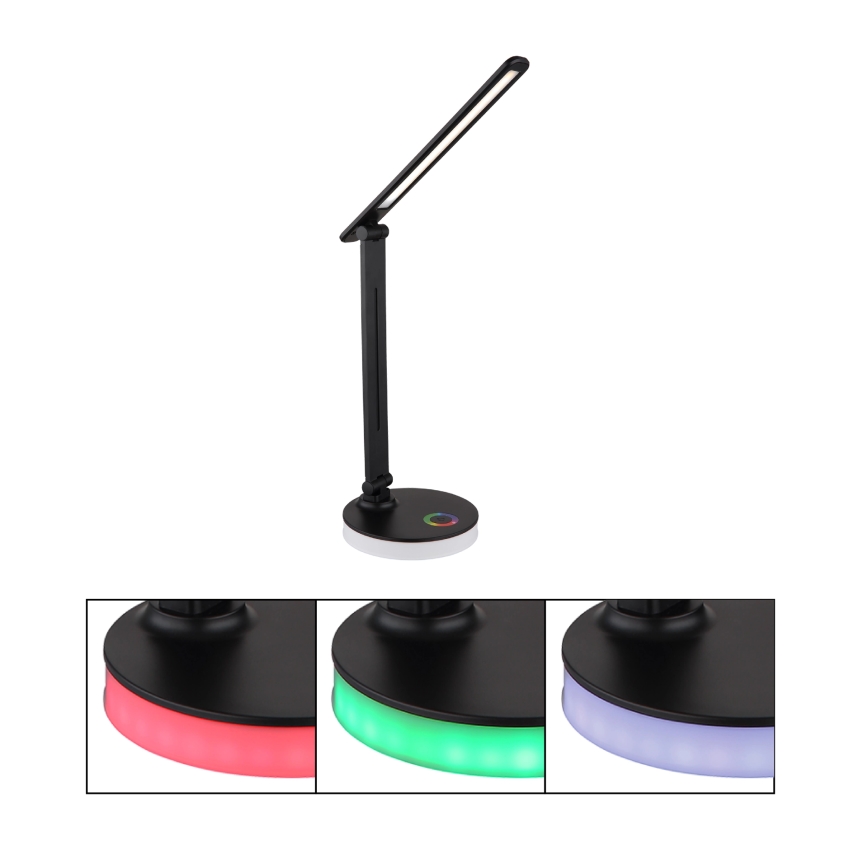 Globo - LED RGBW Ściemnialna dotykowa lampa stołowa LED/5W/230V + LED/2W 2700K/4000K/6500K czarny