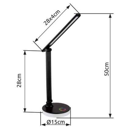 Globo - LED RGBW Ściemnialna dotykowa lampa stołowa LED/5W/230V + LED/2W 2700K/4000K/6500K czarny