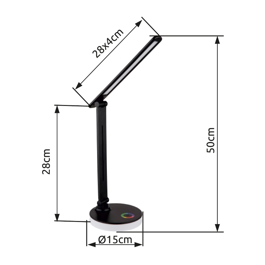 Globo - LED RGBW Ściemnialna dotykowa lampa stołowa LED/5W/230V + LED/2W 2700K/4000K/6500K czarny