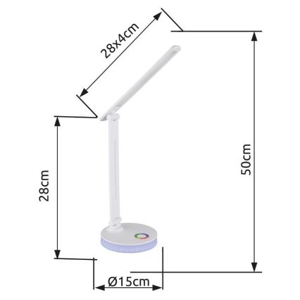 Globo - LED RGBW Ściemnialna dotykowa lampa stołowa LED/5W/230V + LED/2W 2700K/4000K/6500K biały