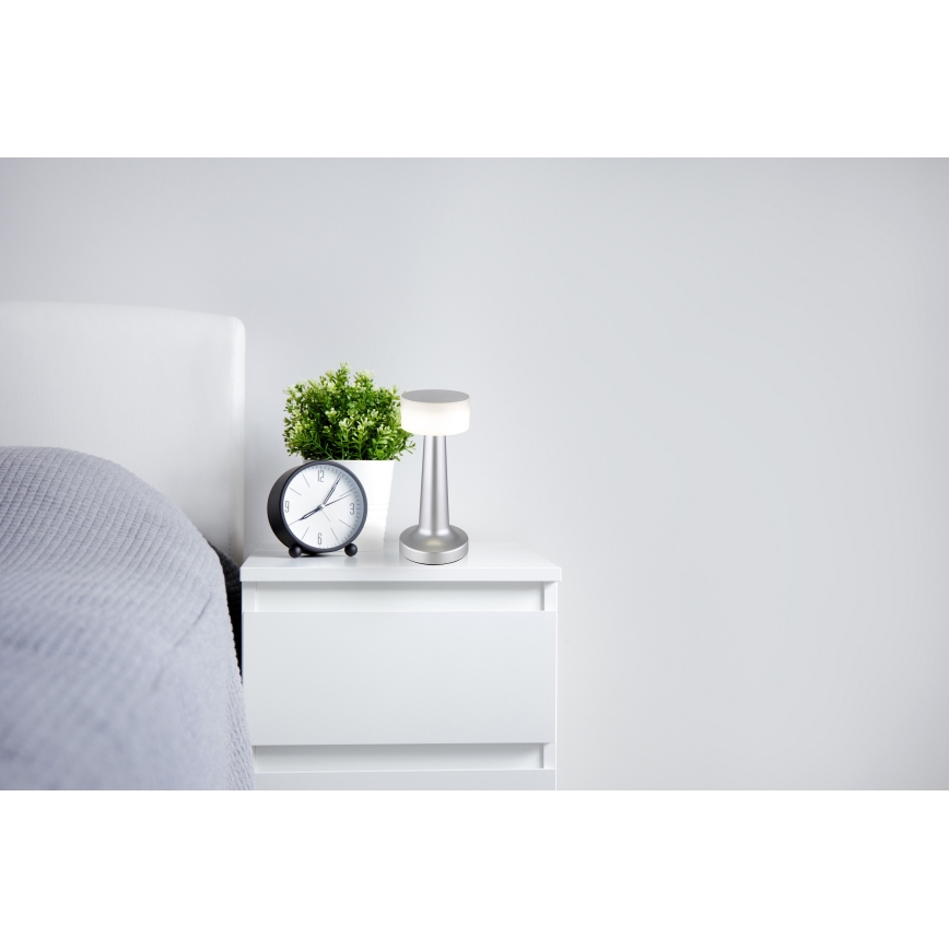 Globo - LED Ściemnialna dotykowa lampa stołowa LED/1W/3,7V 2700K/4000K/6500K 800 mAh USB matowy chrom