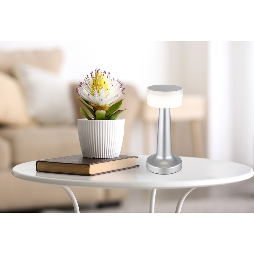 Globo - LED Ściemnialna dotykowa lampa stołowa LED/1W/3,7V 2700K/4000K/6500K 800 mAh USB matowy chrom