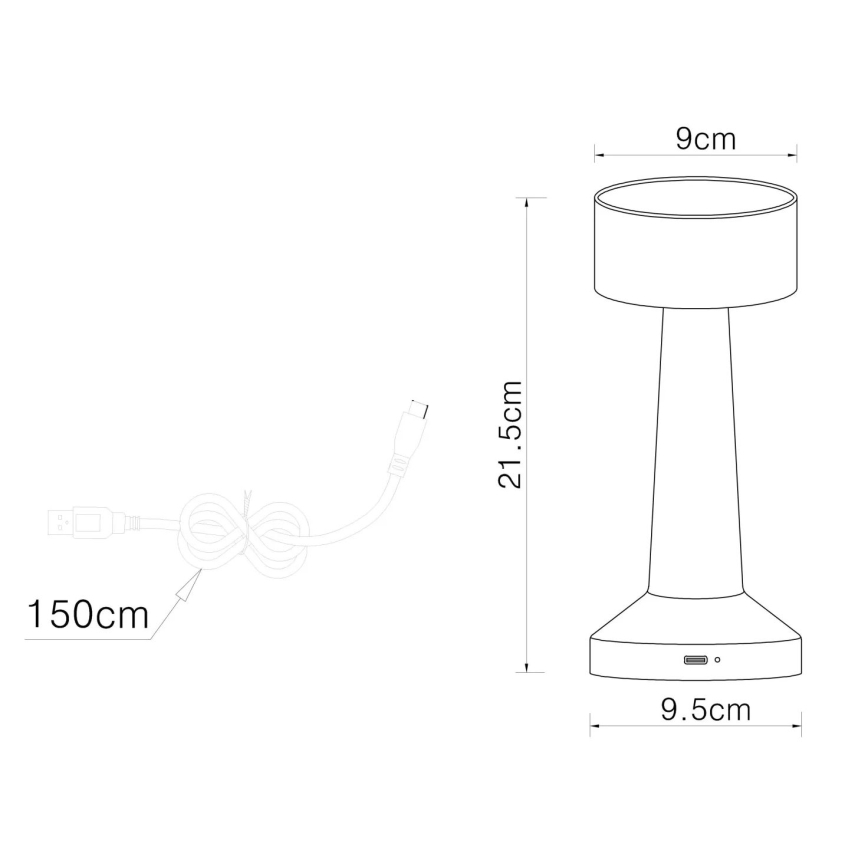 Globo - LED Ściemnialna dotykowa lampa stołowa LED/1W/3,7V 2700K/4000K/6500K 800 mAh USB biała
