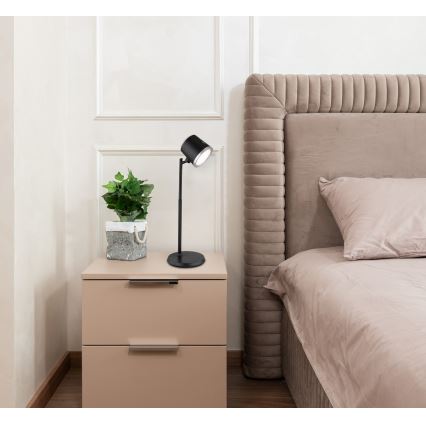 Globo - LED Ściemnialna dotykowa lampa stołowa 4w1 LED/6W/3,7V 3000K/4000K/6500K 1500 mAh USB czarna
