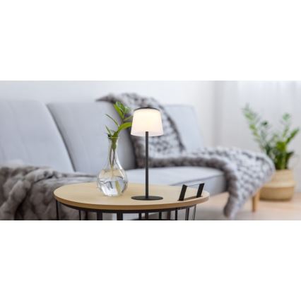Globo - LED Ściemnialna dotykowa zewnętrzna lampa stołowa LED/1,8W/5V IP44 1800 mAh czarna/biała