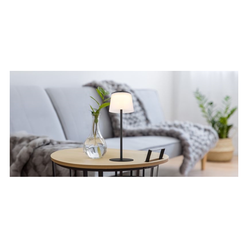 Globo - LED Ściemnialna dotykowa zewnętrzna lampa stołowa LED/1,8W/5V IP44 1800 mAh czarna/biała