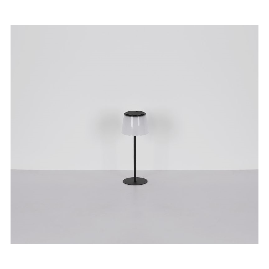 Globo - LED Ściemnialna dotykowa zewnętrzna lampa stołowa LED/1,8W/5V IP44 1800 mAh czarna/biała