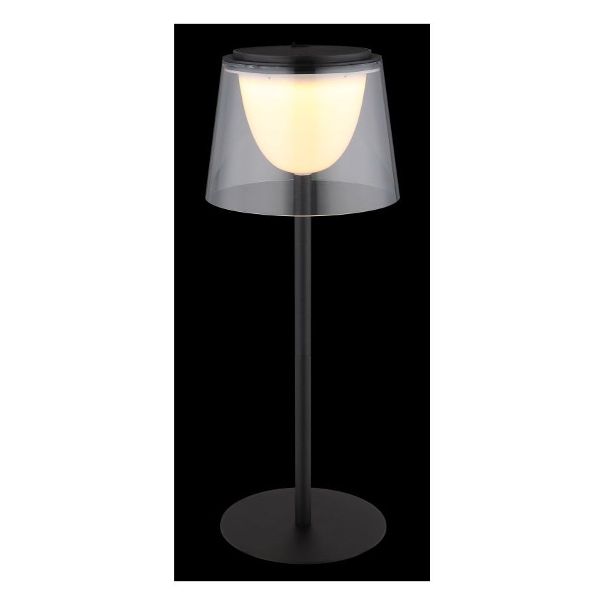 Globo - LED Ściemnialna dotykowa zewnętrzna lampa stołowa LED/1,8W/5V IP44 1800 mAh czarna/przezroczysta