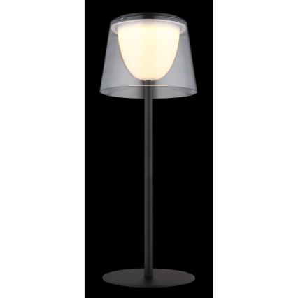 Globo - LED Ściemnialna dotykowa zewnętrzna lampa stołowa LED/1,8W/5V IP44 1800 mAh czarna/przezroczysta