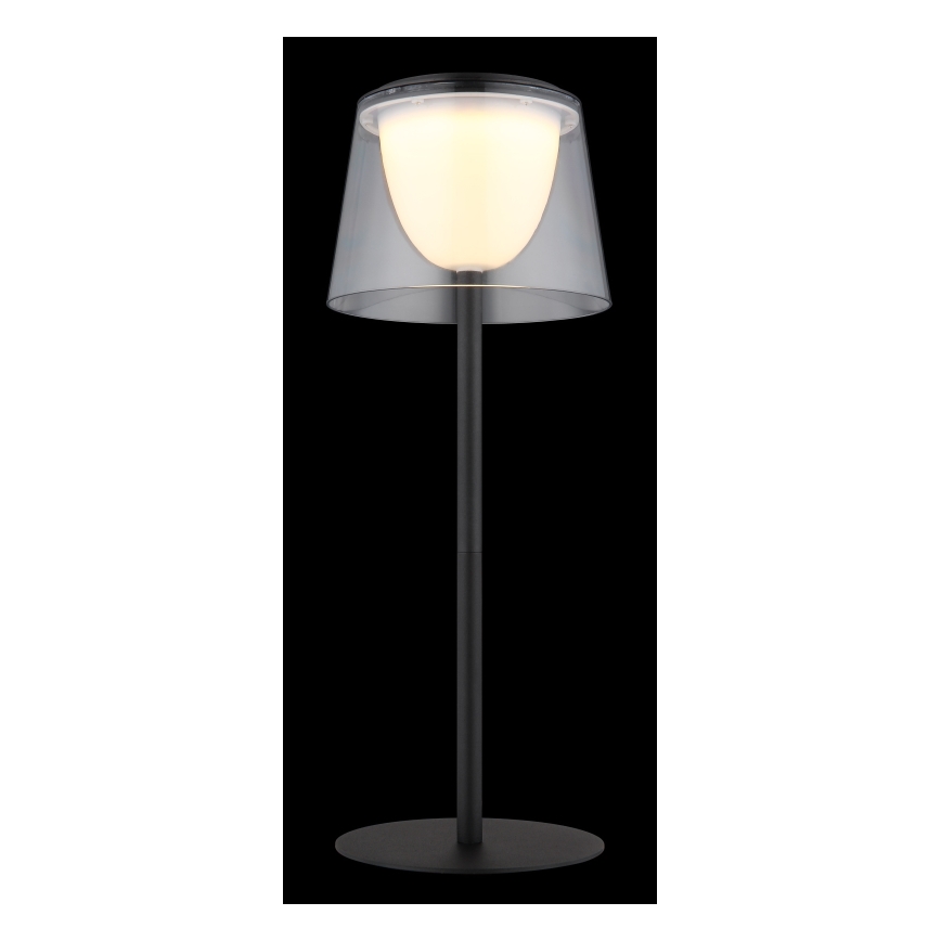 Globo - LED Ściemnialna dotykowa zewnętrzna lampa stołowa LED/1,8W/5V IP44 1800 mAh czarna/przezroczysta