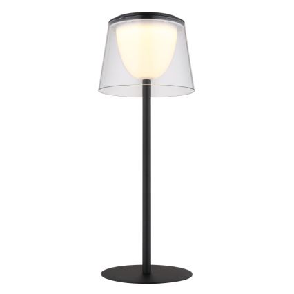 Globo - LED Ściemnialna dotykowa zewnętrzna lampa stołowa LED/1,8W/5V IP44 1800 mAh czarna/przezroczysta