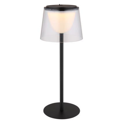 Globo - LED Ściemnialna dotykowa zewnętrzna lampa stołowa LED/1,8W/5V IP44 1800 mAh czarna/przezroczysta