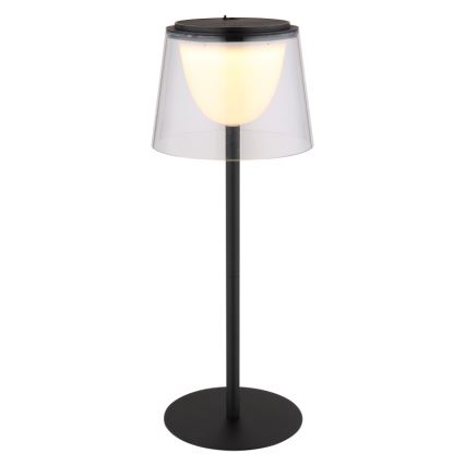 Globo - LED Ściemnialna dotykowa zewnętrzna lampa stołowa LED/1,8W/5V IP44 1800 mAh czarna/przezroczysta