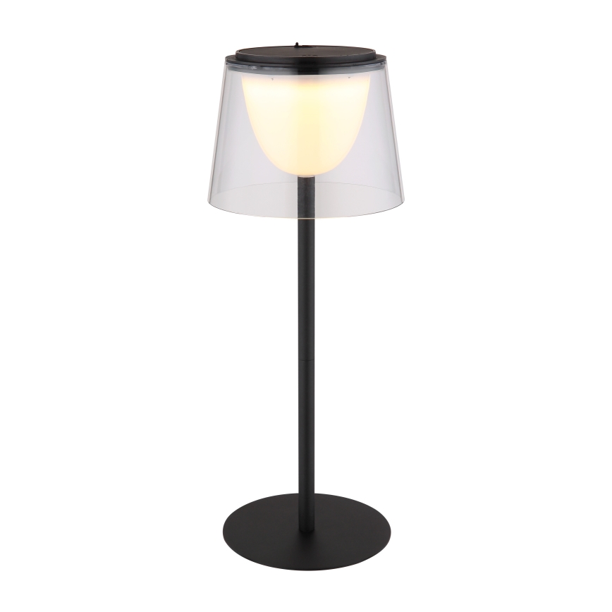 Globo - LED Ściemnialna dotykowa zewnętrzna lampa stołowa LED/1,8W/5V IP44 1800 mAh czarna/przezroczysta