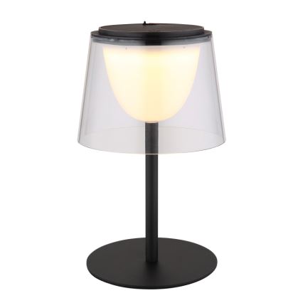 Globo - LED Ściemnialna dotykowa zewnętrzna lampa stołowa LED/1,8W/5V IP44 1800 mAh czarna/przezroczysta