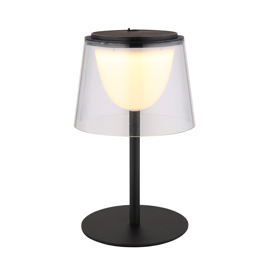 Globo - LED Ściemnialna dotykowa zewnętrzna lampa stołowa LED/1,8W/5V IP44 1800 mAh czarna/przezroczysta