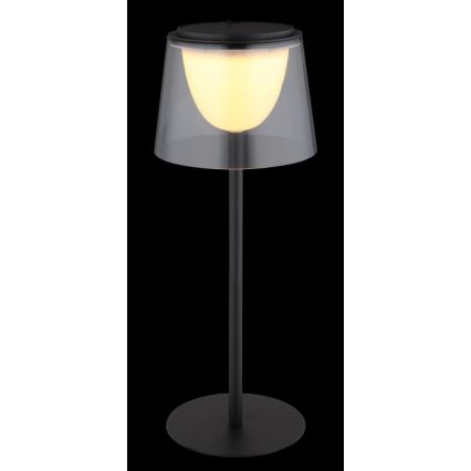 Globo - LED Ściemnialna dotykowa zewnętrzna lampa stołowa LED/1,8W/5V IP44 1800 mAh czarna/dymna