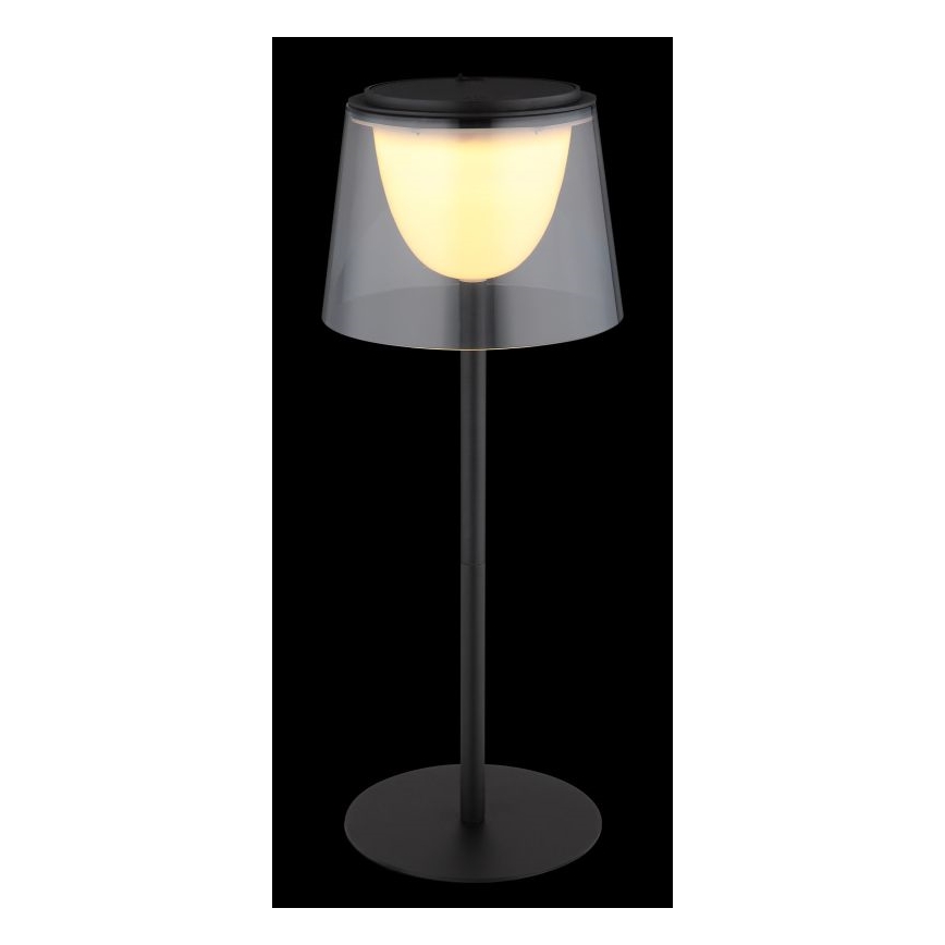 Globo - LED Ściemnialna dotykowa zewnętrzna lampa stołowa LED/1,8W/5V IP44 1800 mAh czarna/dymna