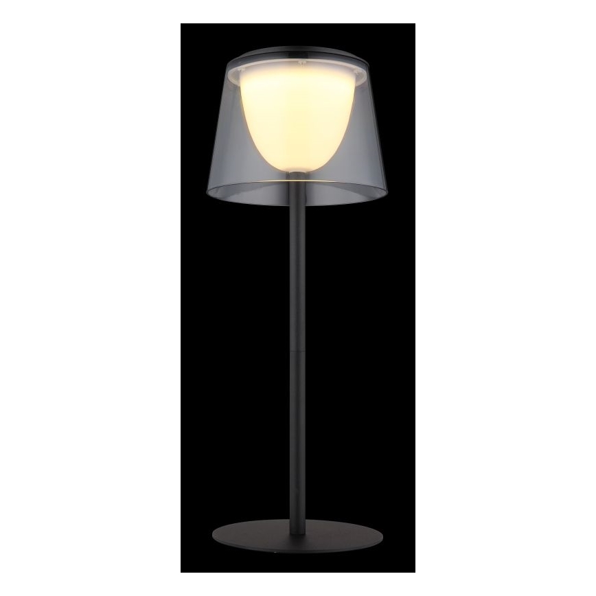 Globo - LED Ściemnialna dotykowa zewnętrzna lampa stołowa LED/1,8W/5V IP44 1800 mAh czarna/dymna