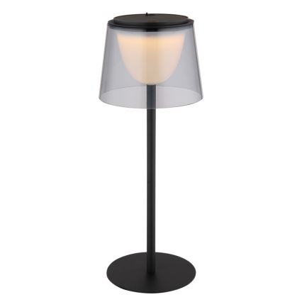 Globo - LED Ściemnialna dotykowa zewnętrzna lampa stołowa LED/1,8W/5V IP44 1800 mAh czarna/dymna