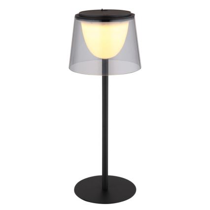 Globo - LED Ściemnialna dotykowa zewnętrzna lampa stołowa LED/1,8W/5V IP44 1800 mAh czarna/dymna