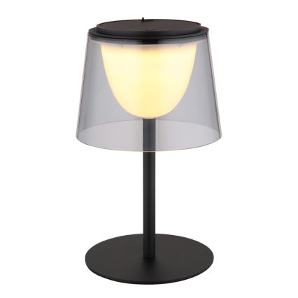 Globo - LED Ściemnialna dotykowa zewnętrzna lampa stołowa LED/1,8W/5V IP44 1800 mAh czarna/dymna