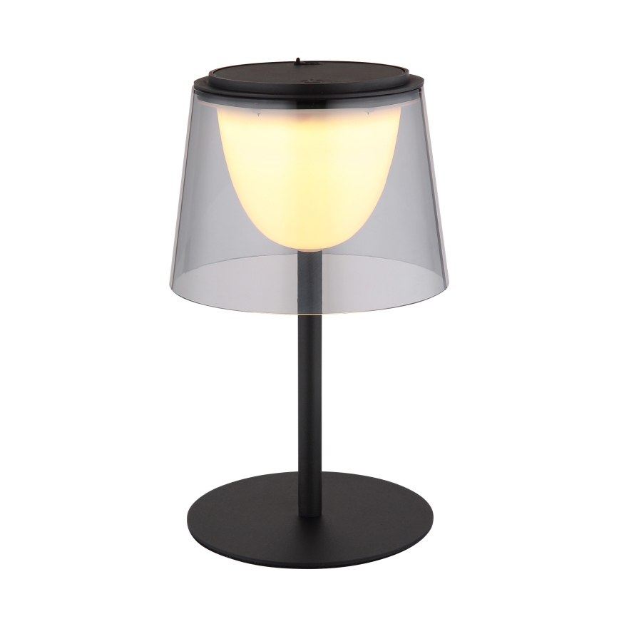 Globo - LED Ściemnialna dotykowa zewnętrzna lampa stołowa LED/1,8W/5V IP44 1800 mAh czarna/dymna