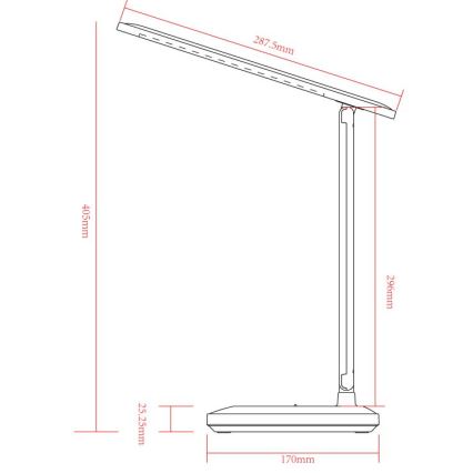 Globo - LED Ściemnialna akumulatorowa dotykowa lampa stołowa LED/3W/5V 2800/4000/6500K 1800 mAh biała