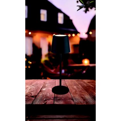 Globo - LED Ściemnialna zewnętrzna dotykowa lampa stołowa LED/2W/5V 3000/4000/6000K 2200 mAh IP44 czarna