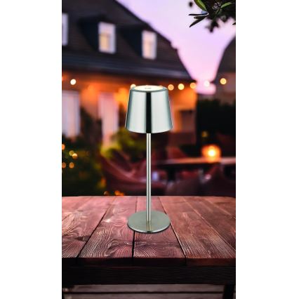 Globo - LED Ściemniana dotykowa ładowalna lampka stołowa LED/2W/3,7V 3000/4000/6000K 2200 mAh błyszczący chrom