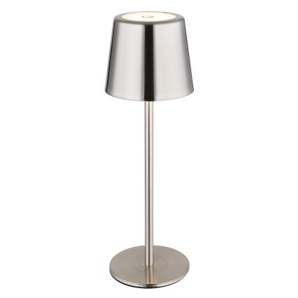 Globo - LED Ściemniana dotykowa ładowalna lampka stołowa LED/2W/3,7V 3000/4000/6000K 2200 mAh błyszczący chrom