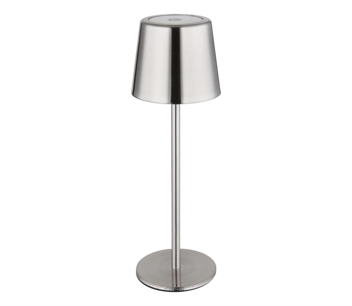 Globo 58482N-LED Lampka stołowa VANCOUVER, ładowalna, dotykowa z ściemniaczem, 2W/3,7V 2200mAh, błyszczący chrom